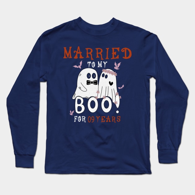 Funny 9th Wedding Anniversary October 9th Anniversary Long Sleeve T-Shirt by YOUNESS98